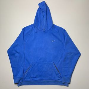 Nike Hoodie Bright Blue Side Swoosh Logo Pullover Adult XL